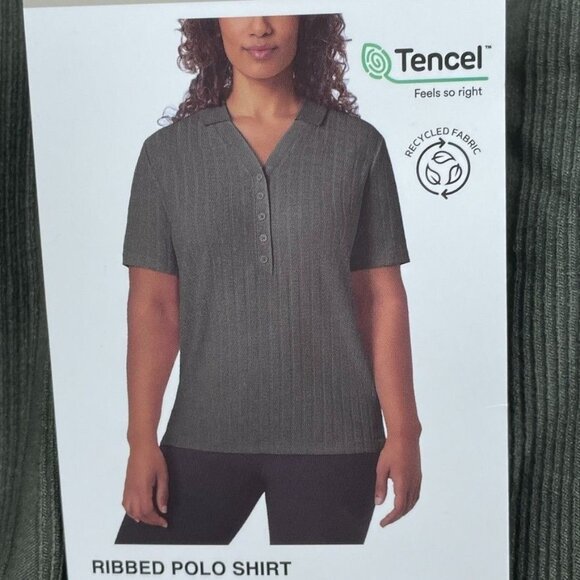 Mondetta Womens Ribbed Polo XXL Tencel Fabric 4-Way Stretch Top a1585 - Picture 3 of 6